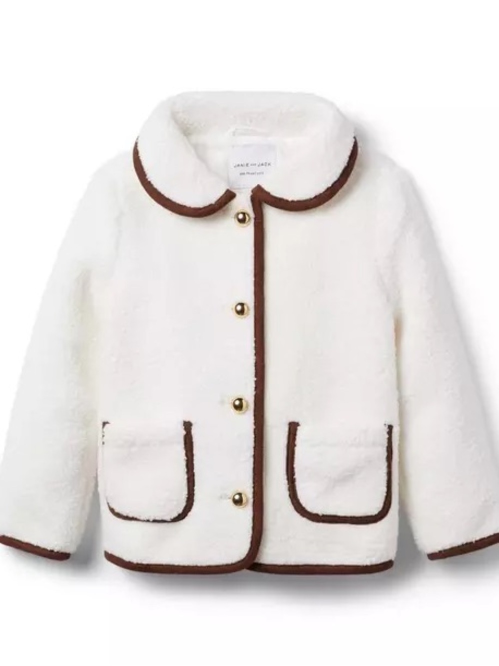 Janie and Jack Sherpa Jacket Girls 10-12 Cream Faux Fur Coat